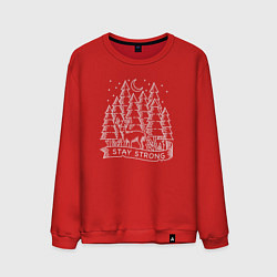 Свитшот хлопковый мужской Будь сильным, цвет: красный