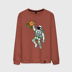 Свитшот хлопковый мужской Космический баскет, цвет: кирпичный
