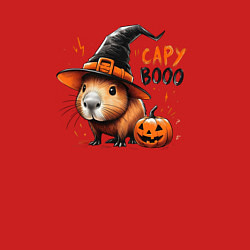 Свитшот хлопковый мужской Capybara in halloween on, цвет: красный — фото 2