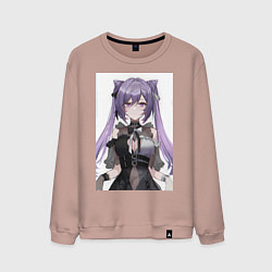 Свитшот хлопковый мужской Genshin Impact Кэцин, цвет: пыльно-розовый