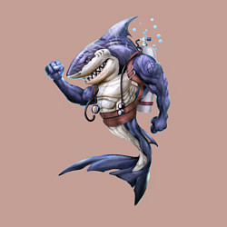 Свитшот хлопковый мужской Акула - крутой ныряльщик, цвет: пыльно-розовый — фото 2