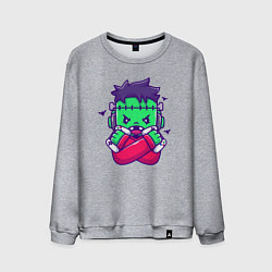 Свитшот хлопковый мужской Франкенштейн геймер, цвет: меланж