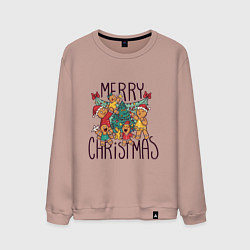 Свитшот хлопковый мужской Merry Christmas cookie, цвет: пыльно-розовый