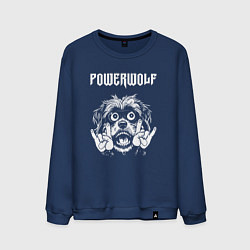 Свитшот хлопковый мужской Powerwolf rock dog, цвет: тёмно-синий