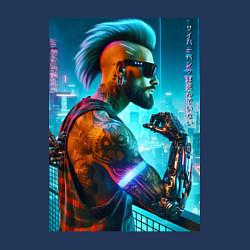 Свитшот хлопковый мужской Cool guy - cyberpunks not dead, цвет: тёмно-синий — фото 2