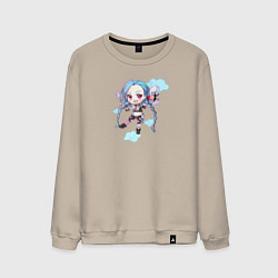 Свитшот хлопковый мужской Chibi Jinx, цвет: миндальный