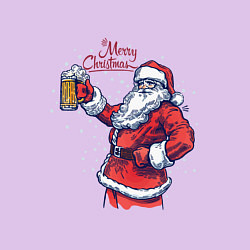 Свитшот хлопковый мужской Merry Christmas Santa beer, цвет: лаванда — фото 2