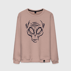Свитшот хлопковый мужской Инопланетный житель, цвет: пыльно-розовый