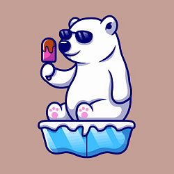 Свитшот хлопковый мужской Мишка с мороженым, цвет: пыльно-розовый — фото 2