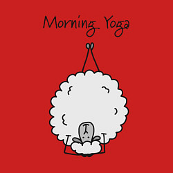 Свитшот хлопковый мужской Овечка - йога, цвет: красный — фото 2