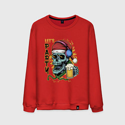 Свитшот хлопковый мужской Skull Santa, цвет: красный