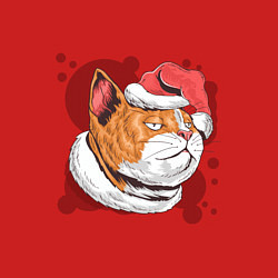 Свитшот хлопковый мужской Новогодний кот, цвет: красный — фото 2