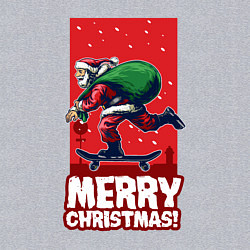 Свитшот хлопковый мужской Санта на скейте, цвет: меланж — фото 2