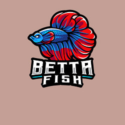 Свитшот хлопковый мужской Бойцовая рыбка, цвет: пыльно-розовый — фото 2