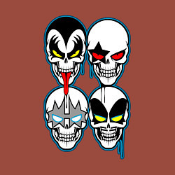Свитшот хлопковый мужской Kiss skulls, цвет: кирпичный — фото 2
