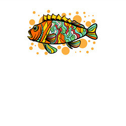 Свитшот хлопковый мужской Красочная рыбка, цвет: белый — фото 2