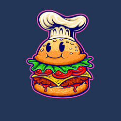 Свитшот хлопковый мужской Бургер повар, цвет: тёмно-синий — фото 2