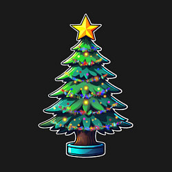 Свитшот хлопковый мужской Ёлочка, зажгись, цвет: черный — фото 2