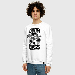 Свитшот хлопковый мужской Drum n Bass: More Bass, цвет: белый — фото 2