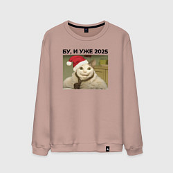 Свитшот хлопковый мужской Бу и уже 2025, цвет: пыльно-розовый