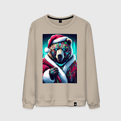 Мужской свитшот Cyber bear - Santa Claus