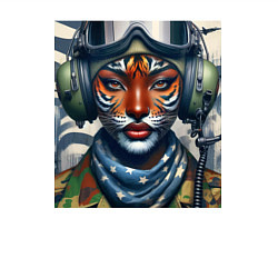Свитшот хлопковый мужской Tigress girl military pilot, цвет: белый — фото 2