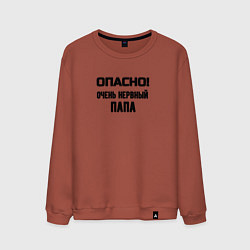 Свитшот хлопковый мужской Нервный папа, цвет: кирпичный