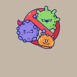 Свитшот хлопковый мужской Нет вирусам, цвет: миндальный — фото 2