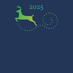 Свитшот хлопковый мужской Новогодний олень 2025 года, цвет: тёмно-синий — фото 2