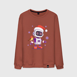 Мужской свитшот Робот и снежинки