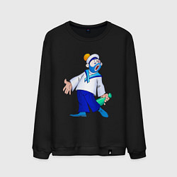 Свитшот хлопковый мужской Морячок, цвет: черный