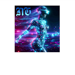 Свитшот хлопковый мужской Neon cyber girl - ai art, цвет: белый — фото 2