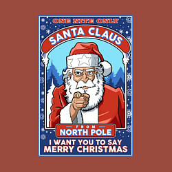 Свитшот хлопковый мужской Santa Claus north pole, цвет: кирпичный — фото 2
