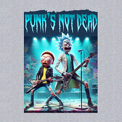 Свитшот хлопковый мужской Punks not dead - Rick and Morty play rock, цвет: меланж — фото 2