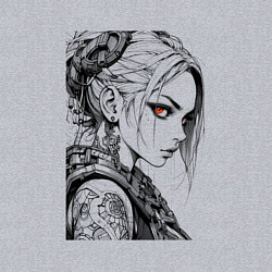 Свитшот хлопковый мужской Девушка с алыми глазами, цвет: меланж — фото 2