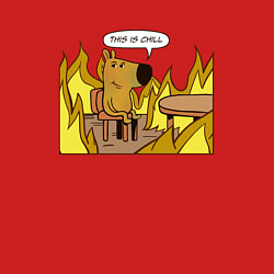 Свитшот хлопковый мужской This is chill мем с собакой в огне, цвет: красный — фото 2