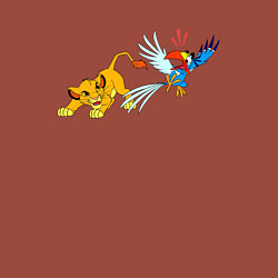 Свитшот хлопковый мужской Simba и попуг Зазу - The Lion King, цвет: кирпичный — фото 2