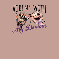 Свитшот хлопковый мужской Vibing with demons, цвет: пыльно-розовый — фото 2