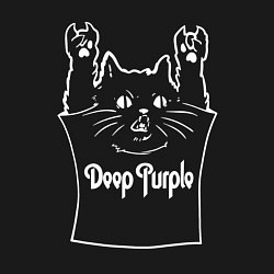 Свитшот хлопковый мужской Deep Purple - cat rock, цвет: черный — фото 2