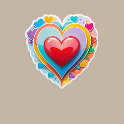 Свитшот хлопковый мужской Сердце с маленькими сердечками, цвет: миндальный — фото 2