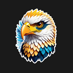 Свитшот хлопковый мужской Яркая голова орла, цвет: черный — фото 2