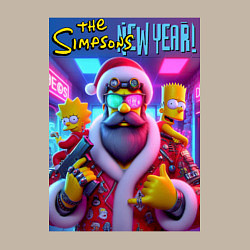 Свитшот хлопковый мужской Simpsons new year - ai art fantasy, цвет: миндальный — фото 2