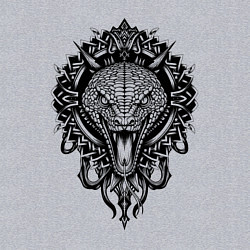 Свитшот хлопковый мужской Графичная змея, цвет: меланж — фото 2