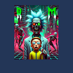 Свитшот хлопковый мужской Rick and Morty - horror fantasy, цвет: тёмно-синий — фото 2