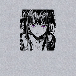 Свитшот хлопковый мужской Девушка с фиалковыми глазами, цвет: меланж — фото 2