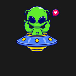 Свитшот хлопковый мужской Love alien, цвет: черный — фото 2