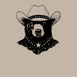 Свитшот хлопковый мужской Медведь ковбой на диком западе, цвет: миндальный — фото 2