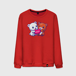 Свитшот хлопковый мужской Teddy love, цвет: красный
