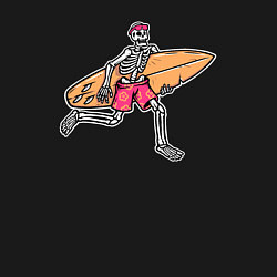 Свитшот хлопковый мужской Скелетик с серфом, цвет: черный — фото 2