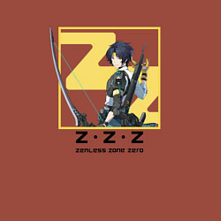 Свитшот хлопковый мужской Асаба Харумаса - Zenless Zone Zero, цвет: кирпичный — фото 2